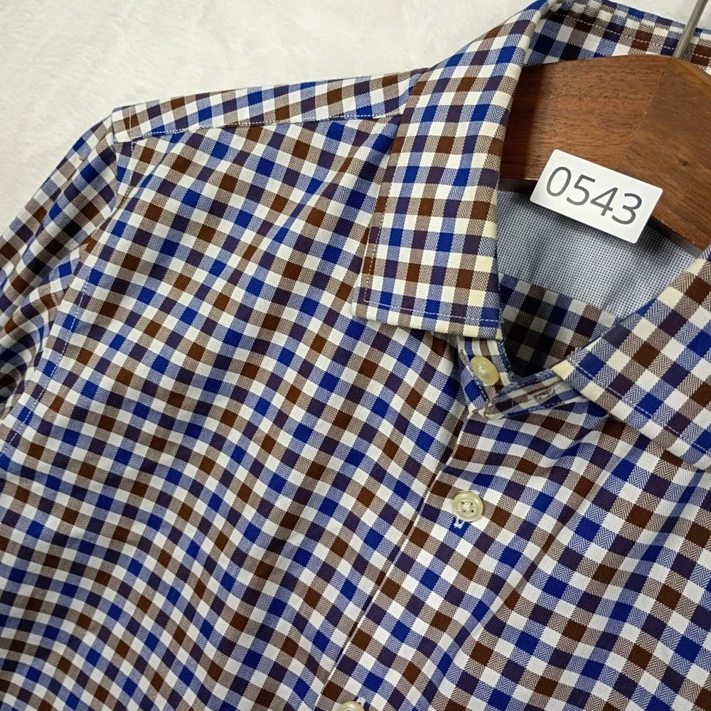 Banana Republic Button Down Mens S   Gingham Non-Iron Slim Fit Office Wear